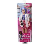 Barbie Careers Fashion Doll & Accessory, Scientist with Blue Hair Wearing Lab Coat & Flats with Microscope