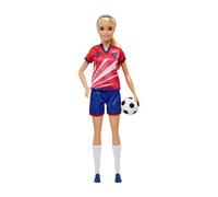 Barbie Careers Fashion Doll & Accessory, Soccer Player with Blonde Ponytail, #9 Uniform, Tall Socks, Cleats & Ball, HCN17