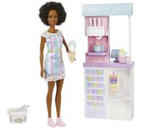 Barbie Careers Playset Ice Cream Shop Set with Brunette Fashion Doll Ice Cream Machine Molds Dough & Accessories