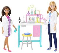 Barbie Careers Playset, Science Lab with 2 Scientist Fashion Dolls, Bench & 10+ Accessories (Amazon Exclusive), HJY95