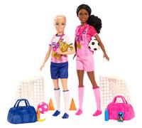 Barbie Careers Playset Soccer Player Set with 2 Fashion Dolls & 15 Accessories Including Barbie Brooklyn Blonde Petite Player 2 Nets & More