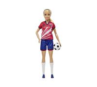 Barbie Careers Fashion Doll & Accessory, Soccer Player with Blonde Ponytail, #9 Uniform, Tall Socks, Cleats & Ball, HCN17