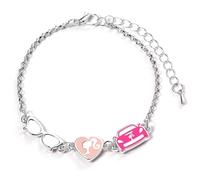 Barbie Enamelled Classic Silhouette Glasses Corvette Charm Bracelet