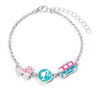 Barbie™️ Charm Bracelet with three enameled fun Charms - Silhouette, Skate, & Camper van