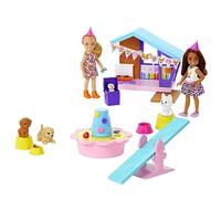 Barbie Chelsea Dog Party Two Dolls with Pets and Play Set with Accessories, Toy +3 Years (Mattel HJY88)