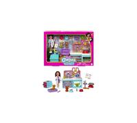 Barbie Chelsea Doll and Accessories, Pet Vet Playset with Doll, 4 Animals and 18 Pieces, HGT12