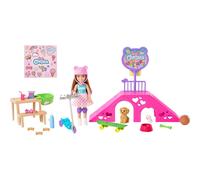 Barbie Chelsea Doll and Accessories, Skatepark Playset with 2 Puppies and 15+ Pieces