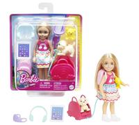 Barbie Chelsea Doll and Travel Themed Piece Count | Small Doll, 1 Pet, Including 6 Travel-Themed Accessories, Ages 3+, HJY17