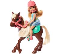 Barbie Chelsea Doll Pony Riding Play Set + Brown Beauty Horse & Saddle & Helmet