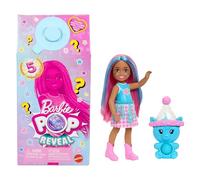 Barbie Chelsea Pop Reveal Doll Set, Shakes Series with 5 Surprises Including Scented Small Doll, Pop-It Pet & Color Change (Styles May Vary), JCN89