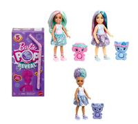 Barbie Chelsea Pop Reveal Doll Set, Treat Series with 5 Surprises Including Scented Small Doll, Pop-It Pet & Color Change (Styles May Vary), JFY01