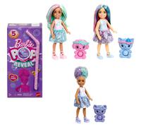 Barbie Chelsea Pop Reveal Doll Set Treat Series with 5 Surprises Including Scented Small Doll Pop-It Pet & Color Change (Styles May Vary)