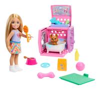 Barbie Chelsea Puppy Carrier Playset Blonde Small Doll and Accessories Dog Carrier with Puppy Themed Play Pieces