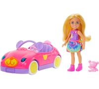 Barbie Chelsea Toy Car Set with Bear-Themed Convertible & Teddy Bear Accessory,