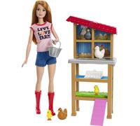 Barbie FXP15 Chicken Farmer Doll, Red Hair and Playset with Henhouse, Chickens and More Multicoloured FXP15