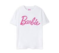 Barbie Womens T-Shirt | Black OR White Option with Pink Classic Logo for Ladies | Retro Short-Sleeved Fashion Top | Graphic Tee with Short Sleeve Doll Movie Merchandise Gift for Adults