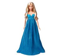 Barbie Claudia Schiffer in Versace - Limited edition with sky blue gown and pleated chiffon skirt, inspired by Claudia Schiffer's legendary appearance at the Versace fashion show in 1994, HCB94