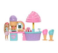 Barbie Club Chelsea Ice Cream Shop Playset with Chelsea Doll, 2 Dough Colors, and Accessories , JMJ42