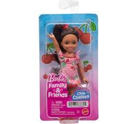 Barbie Club Chelsea Small Doll, 6-Inch Lula with Brunette Hair Wearing Removable Cherry-Print Dress & Sandals, JJB35