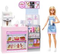 Barbie Coffee Shop Playset with Blonde Barista Doll Coffee-Smoothie Maker