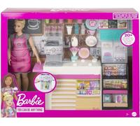 Barbie Coffee Shop with Blonde Curvy Doll and 20+ Realistic Play Pieces: Coff...