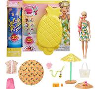 Barbie Color Reveal Foam! Doll and Pet Friend with 25 Surprises: Scented Bubble Solution, Outfits, Hair Extension, Accessories, Kid Bracelet & Charm Hidden in Sand, Gift for Kids 3 Years and Older