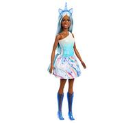Barbie Unicorn Doll with Blue Fantasy Hair, Ombre Blue Outfit, and Unicorn-Theme