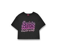 Barbie Cropped Short Sleeved T-Shirt | Womens Grey Acid Wash | Official Merch