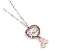 Barbie™️ Crystal Heart and Roller Skate Necklace