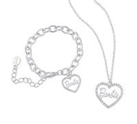 Barbie Crystal Heart Necklace & Bracelet Set