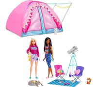 Barbie Cute Pink Tent and Camping Set with 2 Dolls and Accessories HGC18