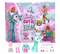 Barbie Cutie Reveal Advent Calendar with Doll & 24 Unboxing Surprises, Holiday Advent Calendar with Color Change, HJX76