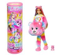 Barbie Cutie Reveal Care Bears Doll & Accessories, Series 2 Togetherness Bear with 10 Surprises Including Color Change & Mini Bear, JFV60