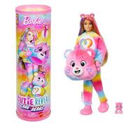 Barbie Cutie Reveal Care Bears Doll & Accessories, Series 2 Togetherness Bear with 10 Surprises Including Color Change & Mini Bear, JFV60