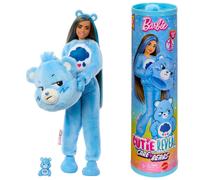 Barbie Cutie Reveal Care Bears Series Doll & Accessories in Grumpy Bear Plush Costume, 10 Surprises