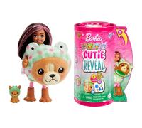 Barbie Cutie Reveal Chelsea Doll & Accessories, Animal Plush Costume & 6 Surprises Including Color Change, Puppy as Frog, HRK29