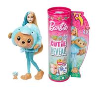Barbie Cutie Reveal Doll & Accessories with Animal Plush Costume & 10 Surprises Including Color Change, Teddy Bear as Dolphin in Costume-Themed Series, HRK25