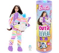 Barbie Cutie Reveal Doll Age 3+ & Accessories with Rainbow Zebra Plush Costume & 10 Surprises Including Color Change, Color Dream Series, HRK39