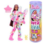 Barbie Cutie Reveal Doll Age 3+ & Accessories with Tie-Dyed Bunny Plush Costume & 10 Surprises Including Color Change, Color Dream Series, HRK38