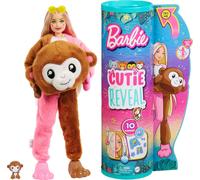 Barbie Cutie Reveal Fashion Doll Jungle Series Monkey Plush Costume Mini Pet