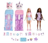 Barbie Cutie Reveal Slumber Party gift set, 2 Dolls with surprises and accesories, gift for ages +3 year old, HRY15