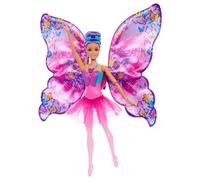 Barbie Dance and Flutter Doll with 2-in-1 Transformation from Dancer to Butterfly with Opening Wings, Purple Hair, Headpiece & Removable Tutu