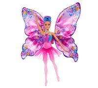 Barbie Dance and Flutter Doll with 2-in-1 Transformation from Dancer to Butterfly with Opening Wings, Purple Hair, Headpiece & Removable Tutu, HXJ10
