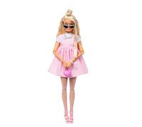Barbie Deluxe Style Doll #3 In Pastel Pink Core Dress With Oversized Bow, Blond Hair One Colour