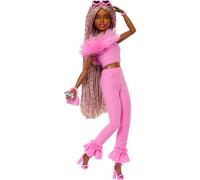 Barbie Deluxe Style Doll #4 In Soft Pink Jumpsuit, Pink And Brown Braided Hair One Colour