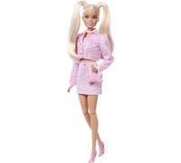 Barbie Deluxe Style Doll #9 in Pink Denim Outfit, Blonde Hair, Matching Jacket and Skirt Set with Accessories like Bow Clutch and Pearly Jewelry, JJN69