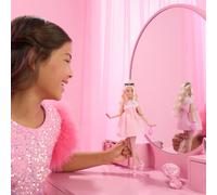 Barbie Deluxe Style Doll #3 In Pastel Pink Core Dress With Oversized Bow, Blond Hair One Colour