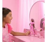 Barbie Deluxe Style Doll #4 In Soft Pink Jumpsuit, Pink And Brown Braided Hair One Colour
