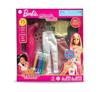 Barbie DIY Airbrush Studio - 25-Piece Color Splash Fashion Kit | Design Barbie Clothes for Dolls with Airbrush, Markers, Stencils, and Outfits | Creative Toy for Girls Ages 5+