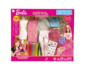 Barbie DIY Sparkle Fashion Designer Set - 130-Piece Dress-Up Kit | Design Clothes for Dolls with Rhinestones, Ribbons, Stickers & Mannequin | Sparkl